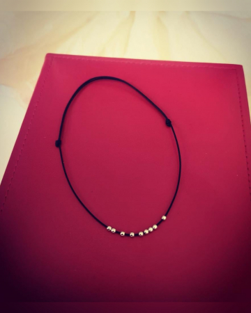 Bratara de picior cu snur si bilute din argint 925 [2]