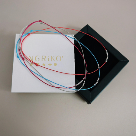 Bratara de picior cu snur si bilute din argint 925 [1]