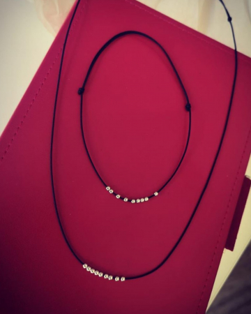 Bratara de picior cu snur si bilute din argint 925 [3]