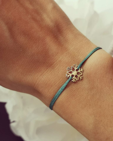 Bratara snur aur 14 k cu fulg de nea [6]