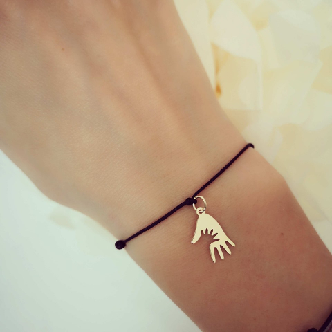Bijuterii Personalizate - Bratara Hands, aur galben 14K