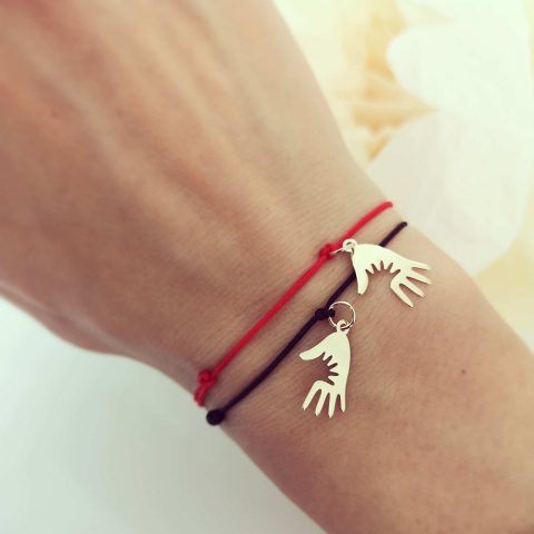 Bratari bff - Bratara Hands, aur galben 14K