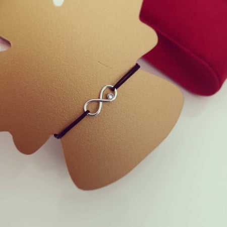 Bratara snur argint 925 cu infinit si cristal [2]