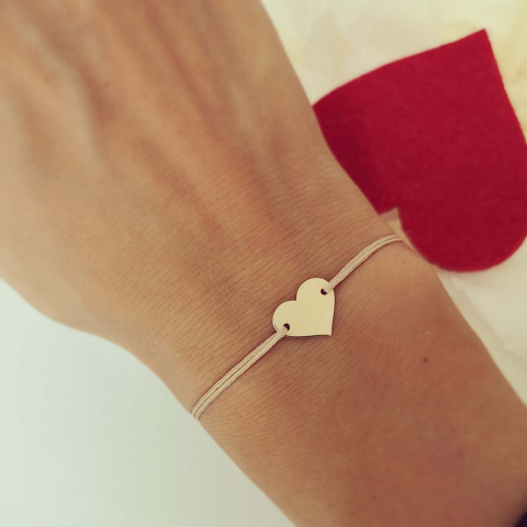 Bijuterii Personalizate - Bratara inima aur galben 14K