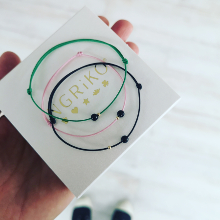 Bratara onix si biluta 2mm din Aur 14K [2]