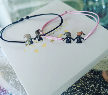 Bratara personalizata argint 2 prietene / surori [1]