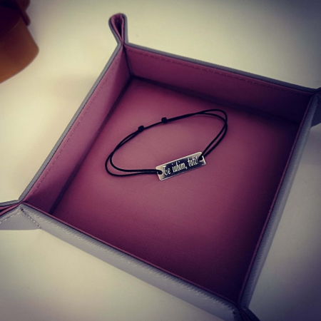 Bijuterii Personalizate - Bratara personalizata placuta argint 925 te iubim tati