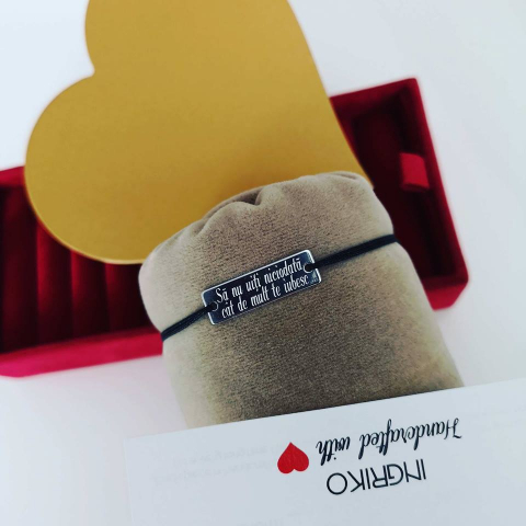 Bijuterii Personalizate - Bratara placuta #SaNuUiti, argint 925