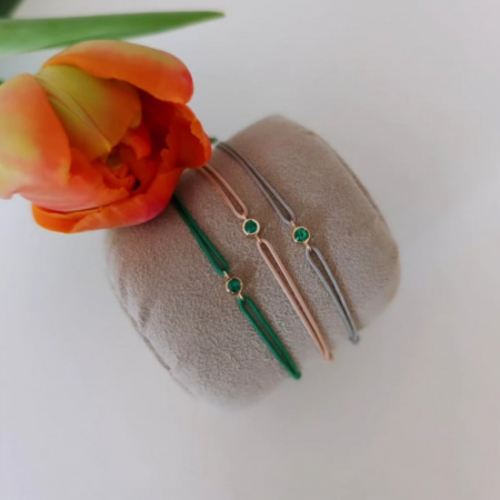 Bratara smarald natural aur galben 14K [1]