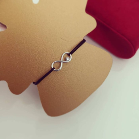 Bratara snur argint 925 cu infinit si cristal [2]