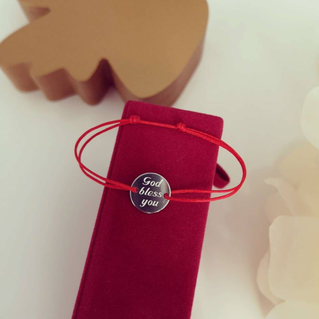 Bratara snur argint personalizata God bless you [1]