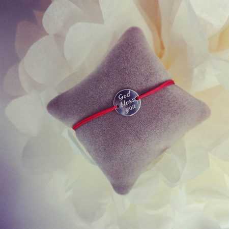 Bratari copii - Bratara snur argint personalizata God bless you