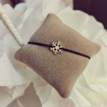 Bratara snur aur 14K cu fulg de nea [3]