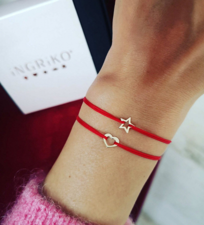 Bratara snur aur 14k mini inima [5]
