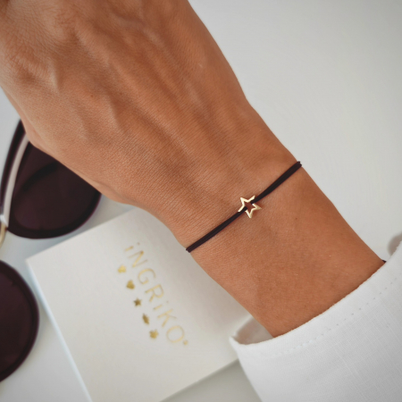 Bijuterii Personalizate - Bratara snur aur 14k mini stea