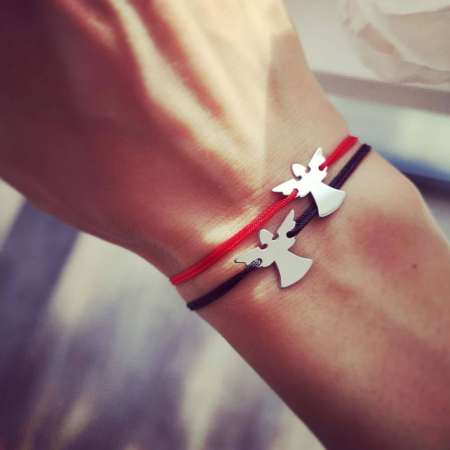 Bratara snur cu inger din argint 925 rodiat [4]