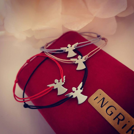 Bratara snur cu inger din argint 925 rodiat [5]