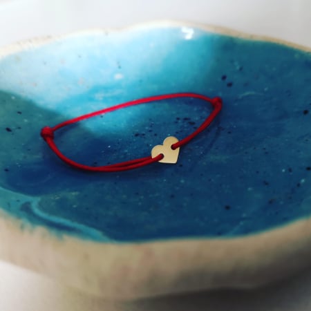 Bratara nou nascut aur - Bratara snur inimioara 7mm aur galben 14K