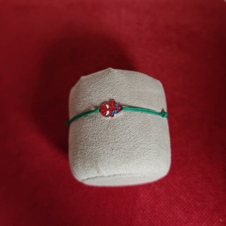 Cadouri de Craciun - Bratara Spiderman din argint 925 rodiat cu snur reglabil