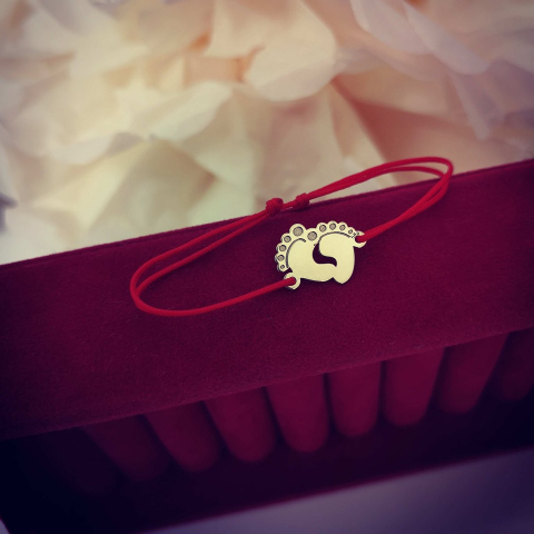 Bijuterii Personalizate - Bratara Talpi Bebe-Aur galben 14K