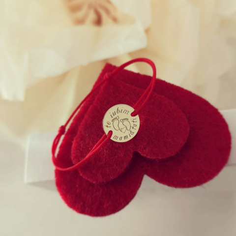 Bijuterii Personalizate - Bratara Te iubim, aur galben 14K