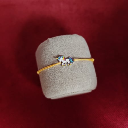 Cadouri de Craciun - Bratara unicorn Argint 925 cu email si snur reglabil – culori variate