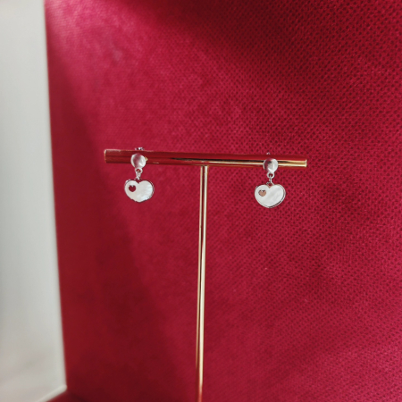 Cercei argint inimioare cu sidef - bijuterii femei [1]