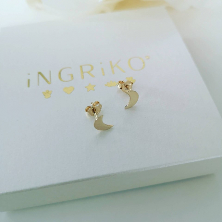 Cercei Aur - Cercei aur 14k dama, model semiluna