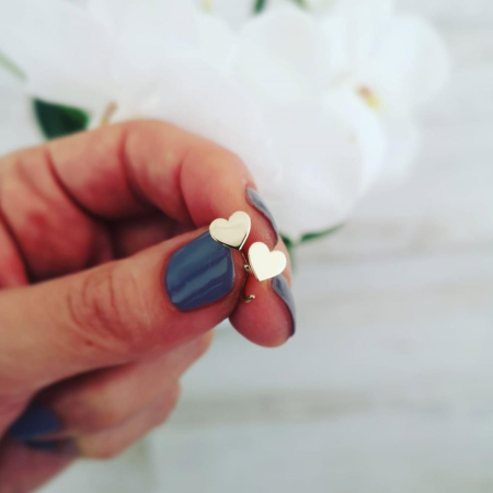 Cercei Aur Dama - Cercei aur galben 14K inima Amore dama si copii