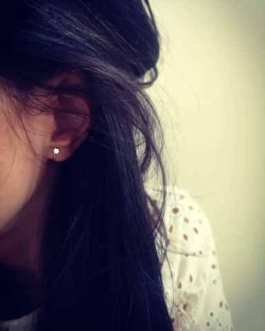 Cercei mini stea si luna, aur 14K [2]