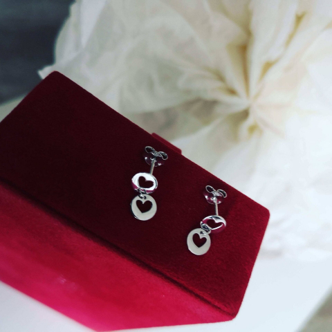 Cercei Banuti inimi, Argint 925 rodiat [1]