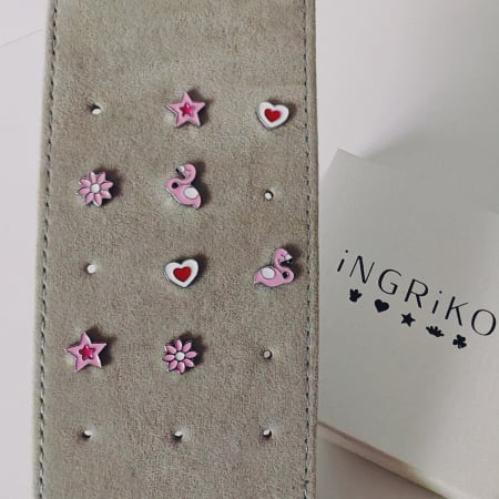 Cercei copii Flamingo din argint 925 rodiat cu email roz [1]