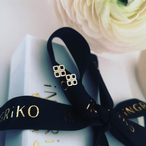Cercei Aur - Cercei cu diamante, aur 14K