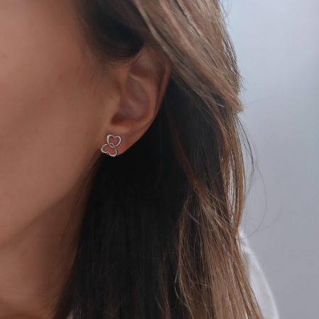 Cercei cu inimioare din argint 925 rodiat [1]