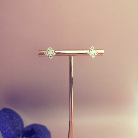 Cercei floare din Aur galben 14K [2]