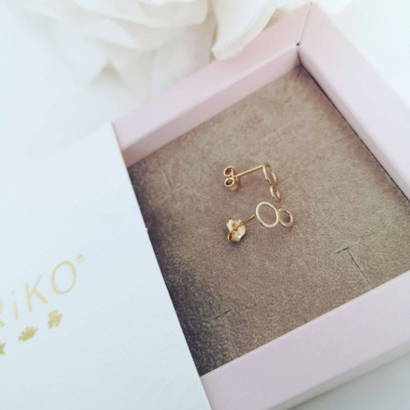 Cercei Geometrici Aur Galben 14K Duo Circle [2]