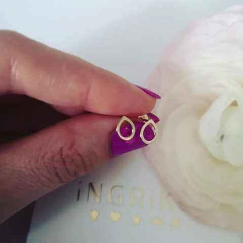 Bijuterii Personalizate - Cercei lacrima, din aur galben 14K