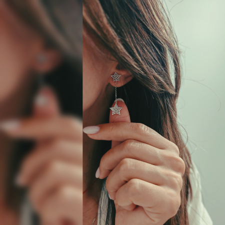 Cercei lungi argint 925 rodiat cu stele [1]