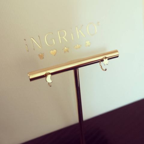 Cercei mini stea si luna, aur 14K [3]