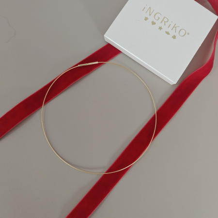 Lantisoare - Choker minimalist 35 cm – flexibil si delicat, argint placat cu aur 18K