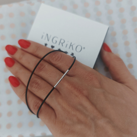 Cadou pentru Iubita - Choker silicon 35 cm flexibil – inchidere argint 925