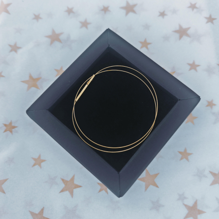 Cadou pentru Iubita - Colier choker ultra fin – 35 cm – argint placat cu aur galben 18K