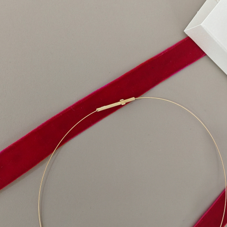 Lantisoare - Colier choker ultra fin – 35 cm – argint placat cu aur galben 18K