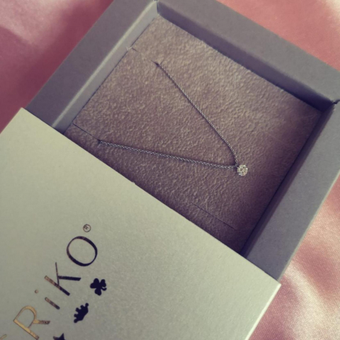 Colier cu Diamant, aur alb 18K [1]