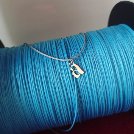 Bijuterii Personalizate - Colier cu snur reglabil si pandantiv litera a din Aur 14K