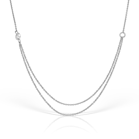 Colier cu Diamante - Colier Dancing Diamond 0.10 ct din Aur Alb 18K
