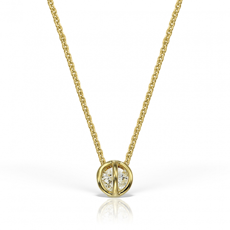Cadouri - Colier din aur galben de 18k cu diamant natural de 0.08ct
