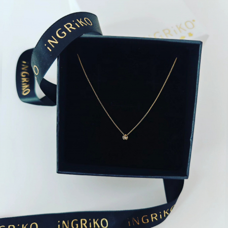 Colier din aur galben de 18k cu diamant natural de 0.08ct [1]