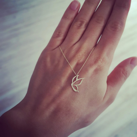 Colier Fluture Aur Galben 14k [4]