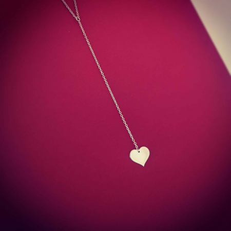 Colier lung argint 925 rodiat cu inima [1]